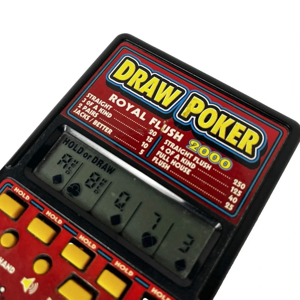 Vintage RADICA Draw‎ Poker Royal Flush 2000 Handheld Electronic Game Working